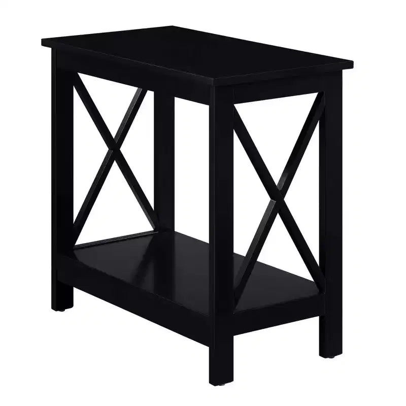 Table d'appoint rectangulaire en bois noir/gris/blanc, 1 pièce, 1 personne