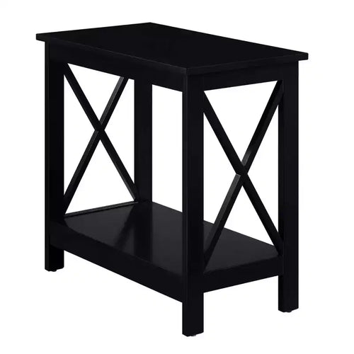 Table d'appoint rectangulaire en bois noir/gris/blanc, 1 pièce, 1 personne