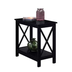 Table d'appoint rectangulaire en bois noir/gris/blanc, 1 pièce, 1 personne