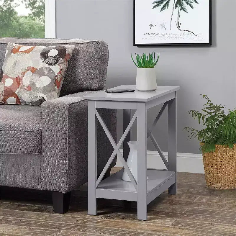 Table d'appoint rectangulaire en bois noir/gris/blanc, 1 pièce, 1 personne