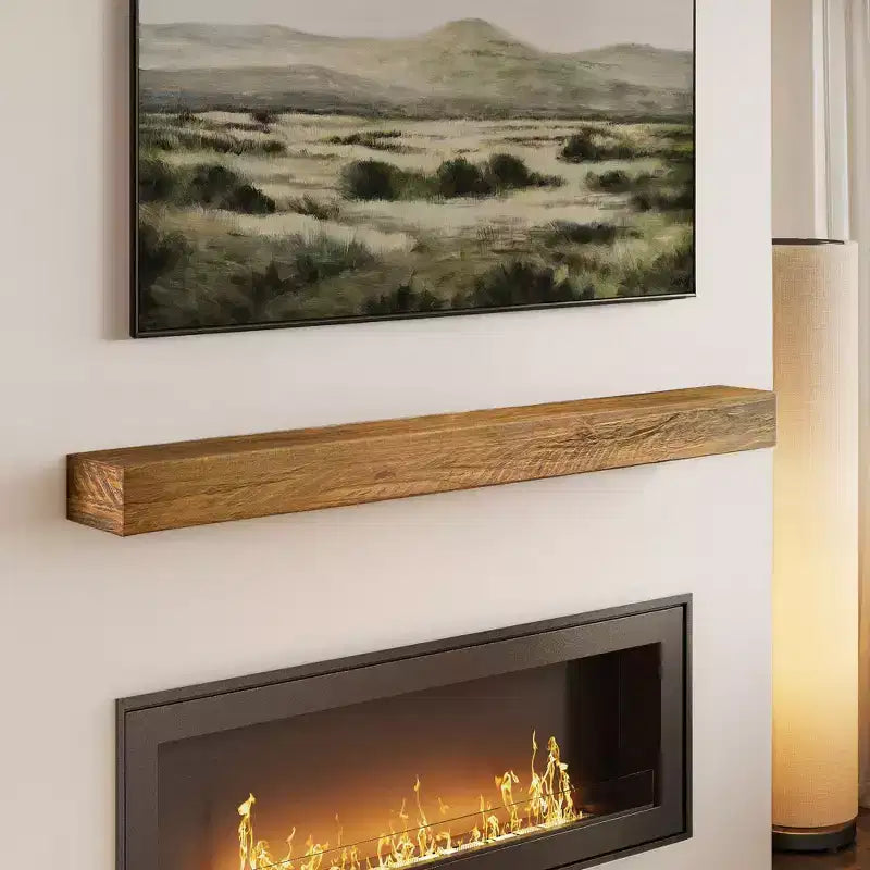 Étagère et manteau flottants en pin massif Rustic Barnwood / Rustic Honey – Installation par 1 personne