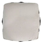 Pouf ottoman carré blanc en coton à motifs géométriques – 1 place