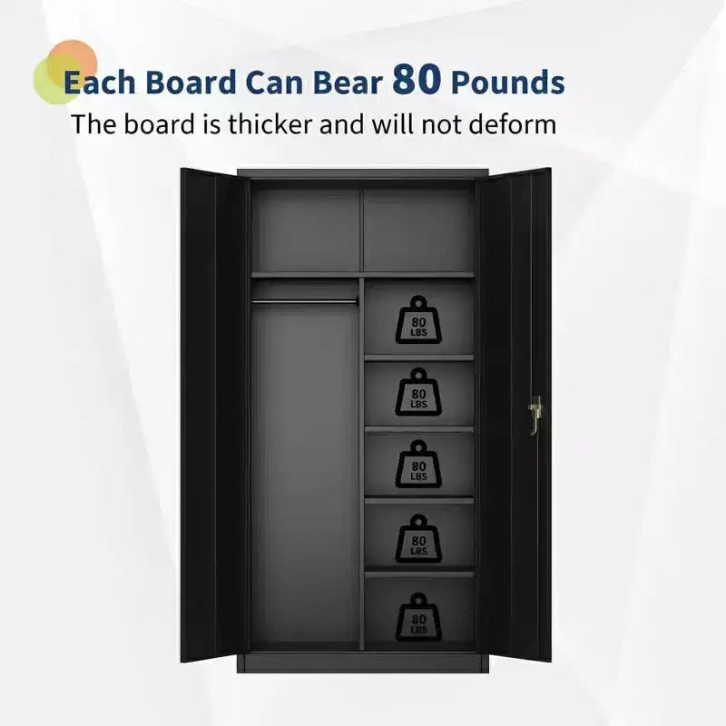 Armoire vestiaire en acier noir avec porte verrouillable – 1 personne