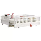 Gris / Blanc | Lit jumeau et lit jumeau XL | Lit plateforme convertible pour enfants avec barrières de sécurité | 1 à 2 utilisateurs