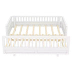 Gris / Blanc | Lit jumeau et lit jumeau XL | Lit plateforme convertible pour enfants avec barrières de sécurité | 1 à 2 utilisateurs