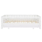 Gris / Blanc | Lit jumeau et lit jumeau XL | Lit plateforme convertible pour enfants avec barrières de sécurité | 1 à 2 utilisateurs