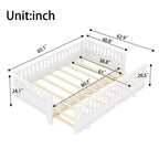 Gris / Blanc | Lit jumeau et lit jumeau XL | Lit plateforme convertible pour enfants avec barrières de sécurité | 1 à 2 utilisateurs