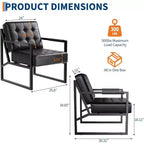 Fauteuil d'appoint du milieu du siècle, fauteuil en similicuir avec pieds en métal, confortable et élégant pour le salon, la chambre, la réception, revêtement durable