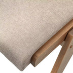 Chaise de salle à manger sans accoudoirs, lin beige / chêne clair, lot de 2